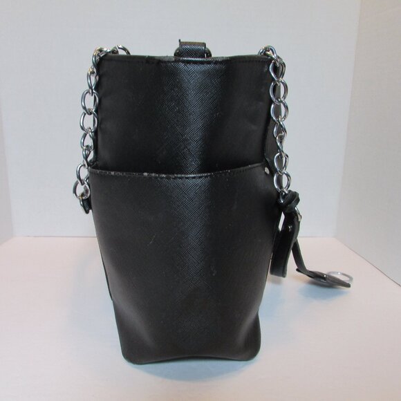 Miztique Satchel Vegan Leather Black Cross-Body, Detachable Strap - Picture 4 of 8